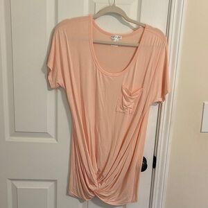 VENUS Light Coral Short Sleeve Top